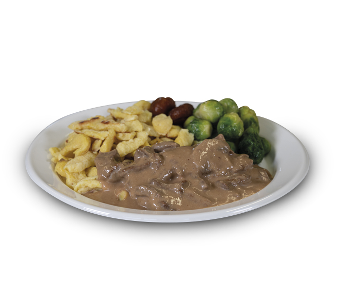 Hirschgeschnetzeltes mit Spätzli
