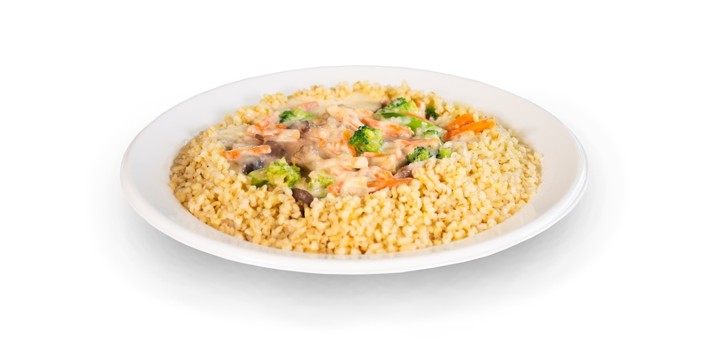 Gemüse-Bulgur mit Tofu