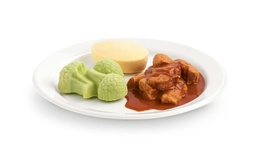 [462] Püriert: Rindsgulasch mit Nudeln