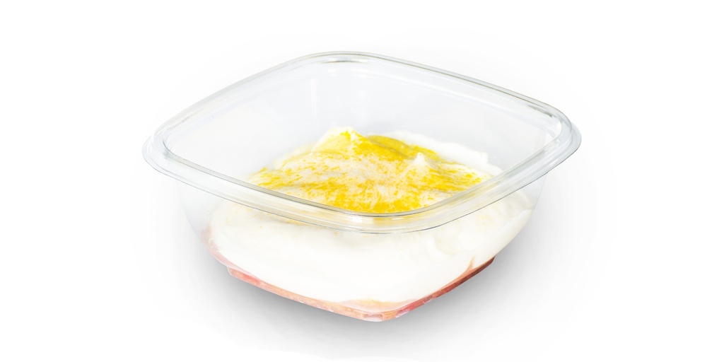 Rhabarber-Erdbeer-Kompott an Limonencreme