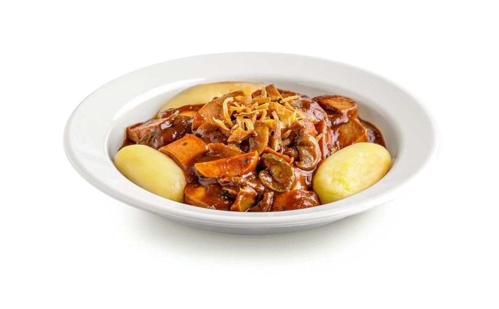 Cervelat-Gulasch mit Kartoffeln